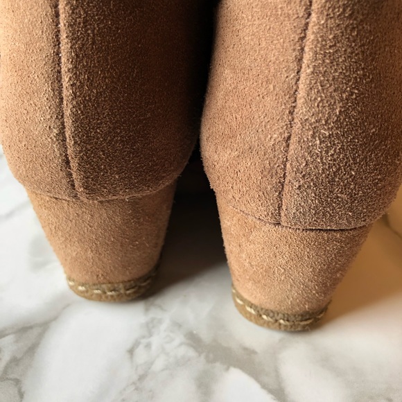 Franco Sarto Mocha Brown or Latte Brown Coloured Lace Up Suede Wedges - Picture 3 of 14